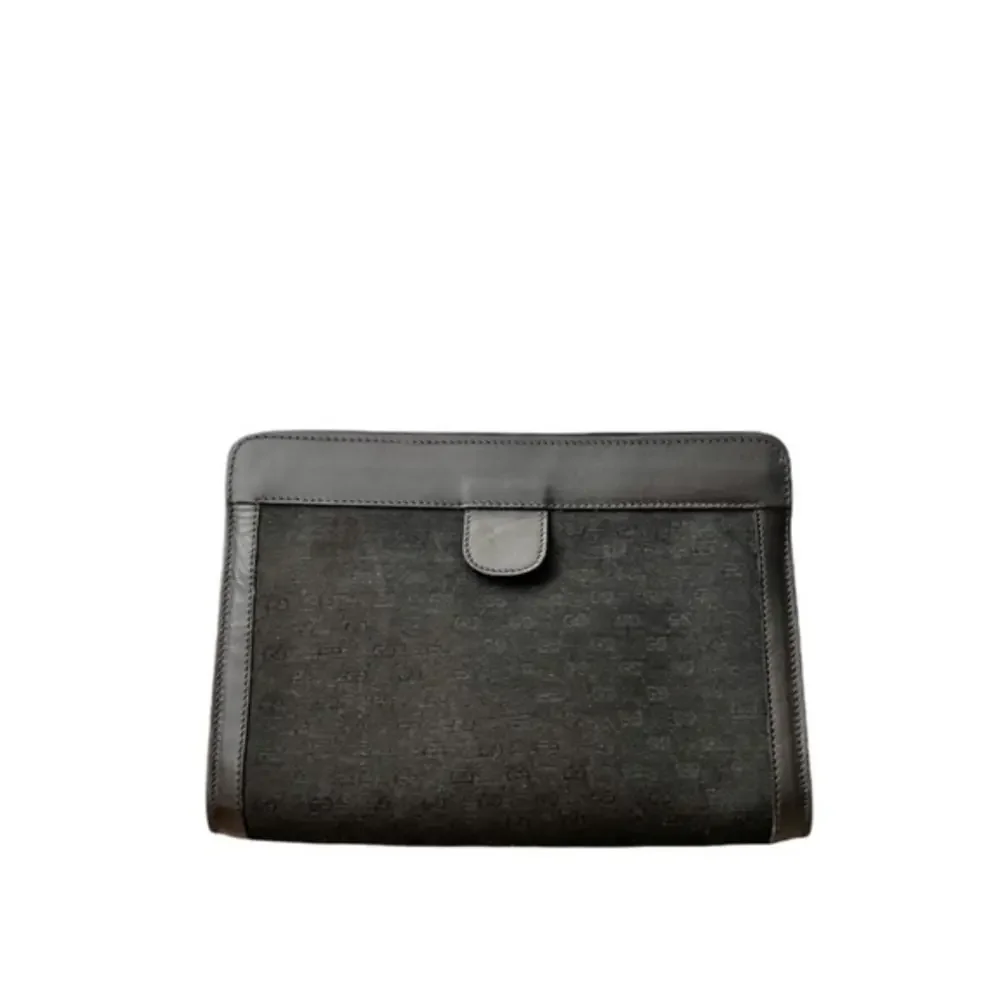 Gucci Vintage Black‎ Micro GG Velcro Cosmetic Makeup Pouch Bag Clutch